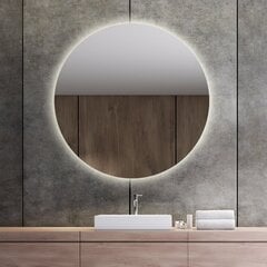 Apvalus veidrodis Brenda su LED apšvietimu (D=100 cm) kaina ir informacija | Veidrodžiai | pigu.lt
