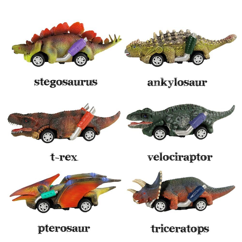 Žaislinės mašinos Dinosaur Truck Set, 6 vnt kaina ir informacija | Žaislai berniukams | pigu.lt