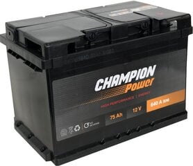 Champion Power 75Ah 640A цена и информация | Аккумуляторы | pigu.lt