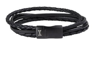 AZE Jewels Классический черный кожаный браслет Iron Four String Black-on-Black AZ-BL003-C цена и информация | Мужские украшения | pigu.lt