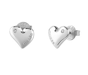 Красивые стальные серьги-гвоздики Guess Fluid Hearts JUBE02303JWRHT/U sGU2230 цена и информация | Серьги | pigu.lt