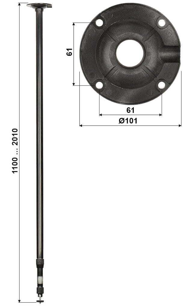 Teleskopinis lubinis kameros laikiklis BR-100X200-B kaina ir informacija | Stebėjimo kameros | pigu.lt