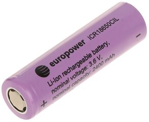 Europower LI-ION akumuliatorius BAT-ICR18650CIL/EP, 3.6 V kaina ir informacija | Elementai | pigu.lt