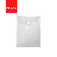 Папка (конверт) с клипсой Eller, А6, ПП, вертикальная упаковка 20 шт. цена и информация | Канцелярские товары | pigu.lt