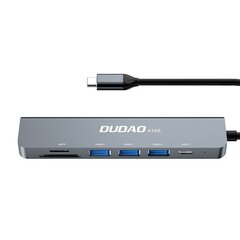 Dudao A15S USB-C to 3x USB, 1x USB-C, SD | TF (gray) kaina ir informacija | Adapteriai, USB šakotuvai | pigu.lt