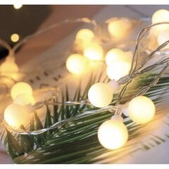 Kalėdinės lemputės balti burbuliukai (1,5m, 10vnt) kaina ir informacija | Girliandos | pigu.lt