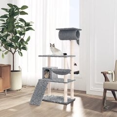 Draskyklė katėms su stovais iš sizalio vidaXL, šviesiai pilka, 131 cm цена и информация | Когтеточки | pigu.lt