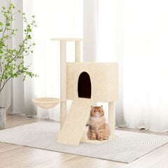 Draskyklė katėms su stovais iš sizalio vidaXL, kreminės spalvos, 96 cm цена и информация | Когтеточки | pigu.lt