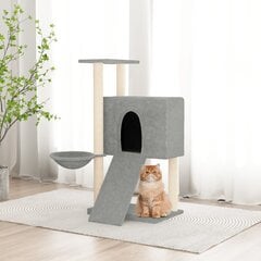 Draskyklė katėms su stovais iš sizalio vidaXL, šviesiai pilka, 96 cm цена и информация | Когтеточки | pigu.lt