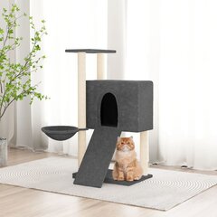 Draskyklė katėms su stovais iš sizalio vidaXL, tamsiai pilka, 96 cm kaina ir informacija | Draskyklės | pigu.lt