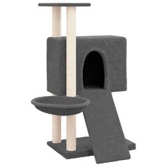 Draskyklė katėms su stovais iš sizalio vidaXL, tamsiai pilka, 96 cm цена и информация | Когтеточки | pigu.lt