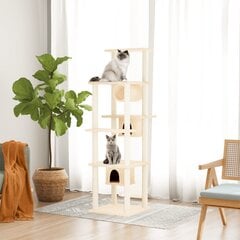 Draskyklė katėms su stovais iš sizalio, kreminės spalvos, 169cm цена и информация | Когтеточки | pigu.lt