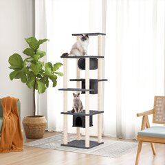 Draskyklė katėms su stovais iš sizalio, 169cm, pilka цена и информация | Когтеточки | pigu.lt
