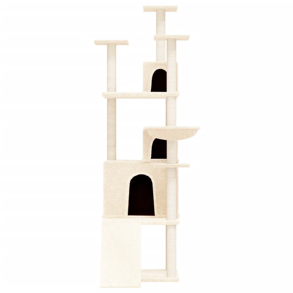 Draskyklė katėms su stovais iš sizalio vidaXL, kreminės spalvos, 175 cm kaina ir informacija | Draskyklės | pigu.lt