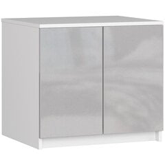 Верхний шкаф Akord S60, цвет белый/серебристый цвет цена и информация | Шкафы | pigu.lt