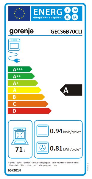 Gorenje GECS6B70CLI kaina ir informacija | Elektrinės viryklės | pigu.lt