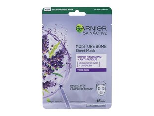 Drėkinanti ir maitinanti tekstilinė veido kaukė Garnier SkinActive Moisture Bomb moterims, 1 vnt. цена и информация | Маски для лица, патчи для глаз | pigu.lt