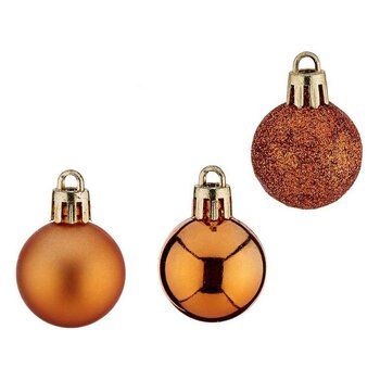 Ёлочные шарики Ø 3 cm 12 штук Оранжевый Пластик цена и информация | Рождественские украшения | pigu.lt