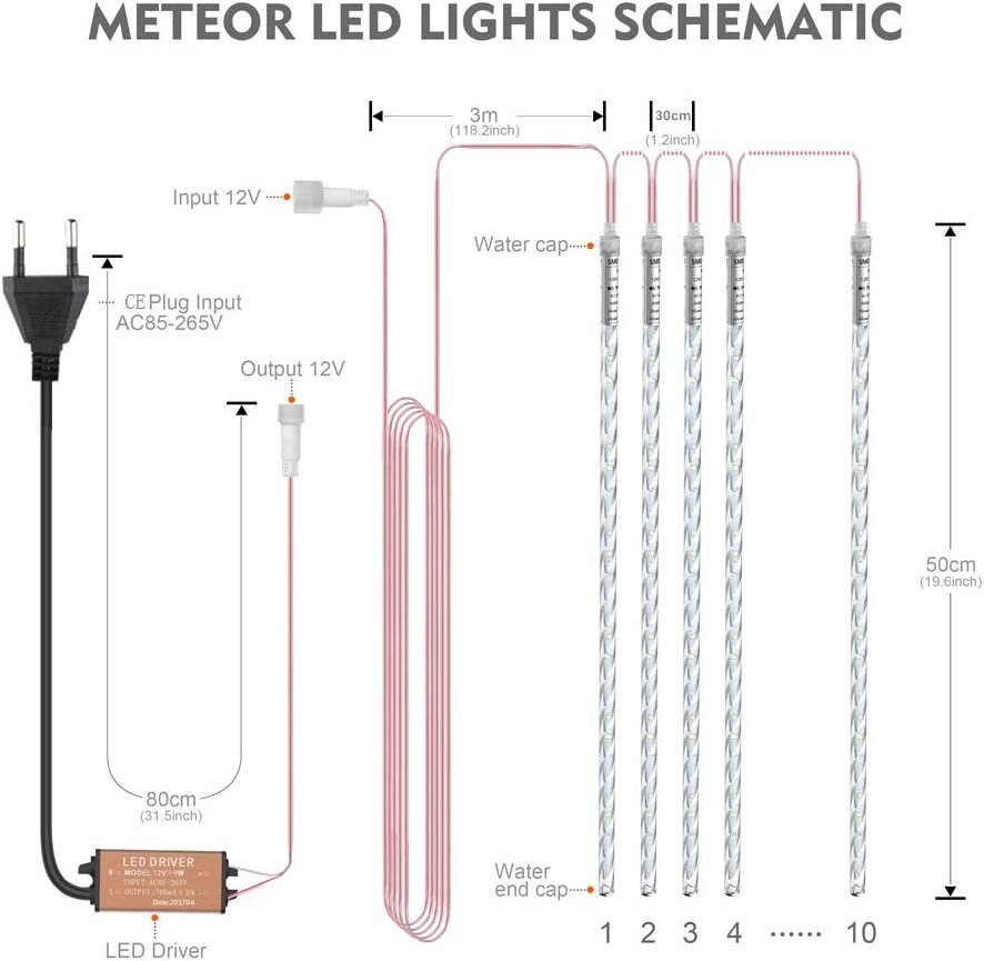 Kalėdinės lemputės BlueFire, 50 cm, 540 LED, 10 vnt. цена и информация | Girliandos | pigu.lt