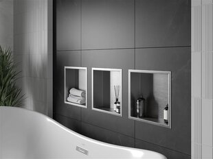 Mexen X-Wall-R įleidžiama sieninė lentyna, 30x30 cm, Inox цена и информация | Набор акскссуаров для ванной | pigu.lt