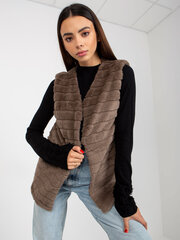 коричневый меховой жилет с подкладкой softy och bella цена и информация | Женские жилеты | pigu.lt