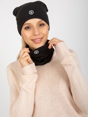 черный женский зимний комплект с аппликацией цена и информация | Женские шапки | pigu.lt