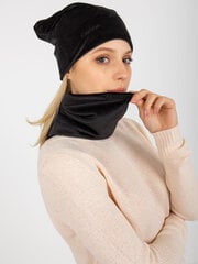 черный велюровый зимний комплект с надписями цена и информация | Женские шапки | pigu.lt
