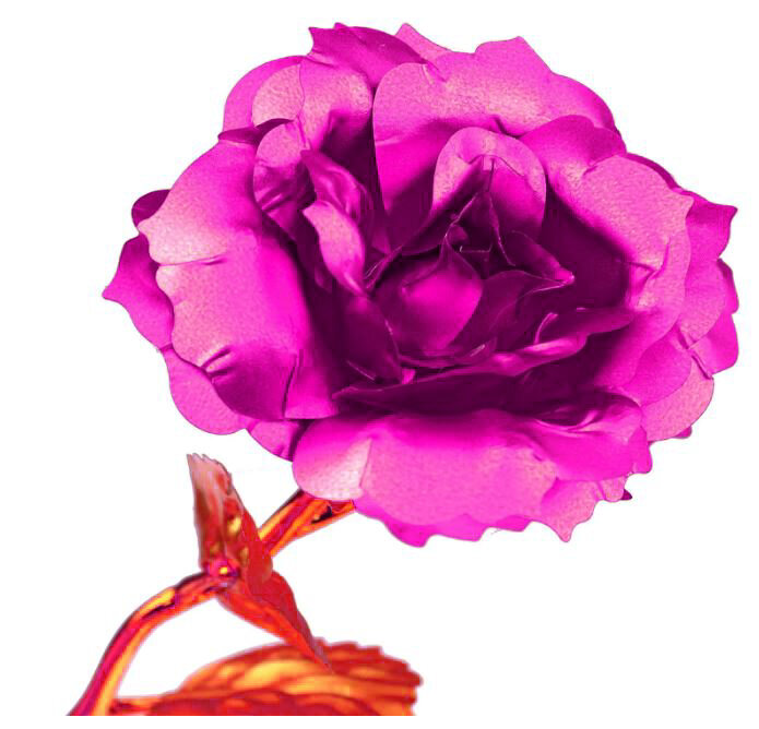Metalizuota rožė 24 cm Valentino dienai,interjerui kaina ir informacija | Dirbtinės gėlės | pigu.lt