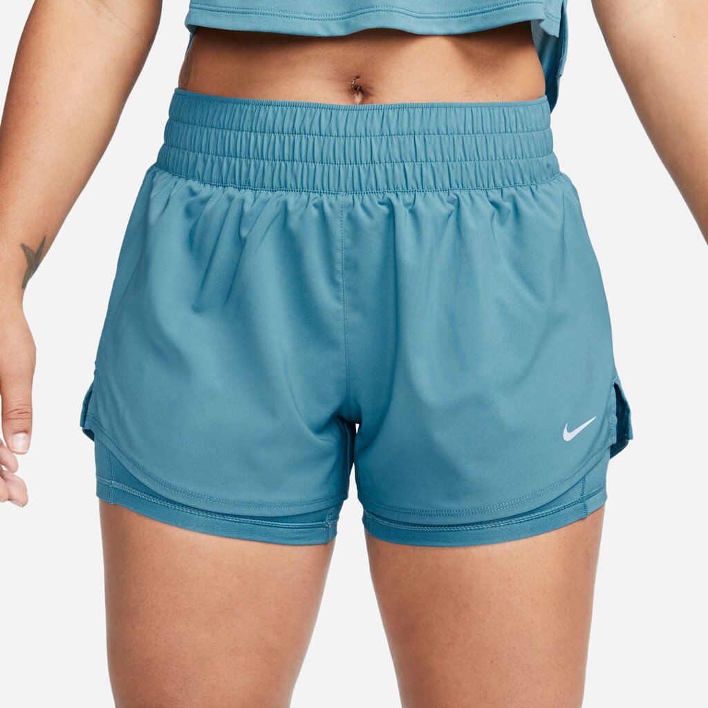 Nike šortai moterims ONE DF MR 3IN 2N1 SHORT, žali kaina ir informacija | Sportinė apranga moterims | pigu.lt