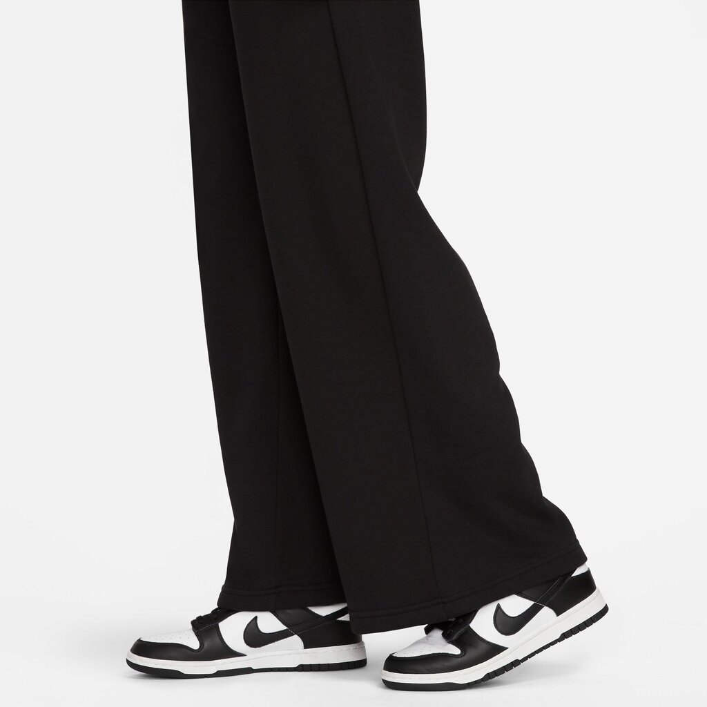 Nike laisvalaikio kelnės moterims NSW CLUB FLC MR PANT WIDE, juodos kaina ir informacija | Sportinė apranga moterims | pigu.lt