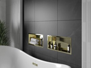 Mexen X-Wall-R įleidžiama sieninė lentyna, 45x20 cm, Gold цена и информация | Набор акскссуаров для ванной | pigu.lt