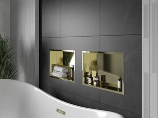 Mexen X-Wall-R įleidžiama sieninė lentyna, 45x30 cm, Gold цена и информация | Набор акскссуаров для ванной | pigu.lt