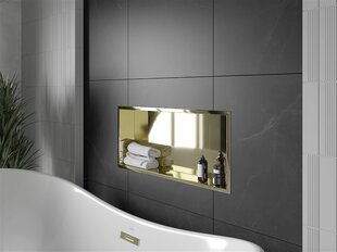 Mexen X-Wall-R įleidžiama sieninė lentyna, 75x30 cm, Gold цена и информация | Набор акскссуаров для ванной | pigu.lt