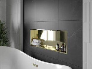 Mexen X-Wall-R įleidžiama sieninė lentyna, 90x30 cm, Gold цена и информация | Набор акскссуаров для ванной | pigu.lt
