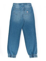 Kelnės mergaitėms Guess Jeans Denim Jogger Sunset Shell, mėlynos kaina ir informacija | Kelnės mergaitėms | pigu.lt