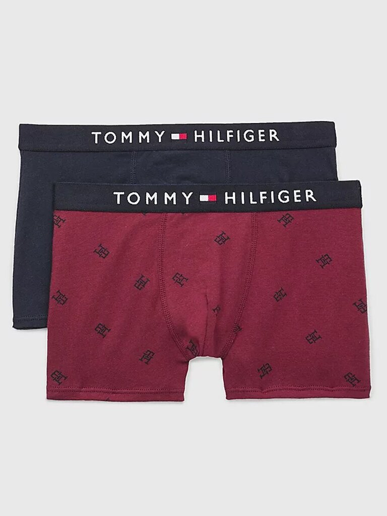 Trumpikės berniukams Tommy Hilfiger TH Monogram Print 2-Pack, raudonos kaina ir informacija | Apatiniai drabužiai berniukams | pigu.lt