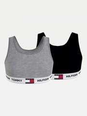 Sportiniai marškinėliai mergaitėms Tommy Hilfiger Bralette 2 Pack Grey, pilki kaina ir informacija | Marškinėliai mergaitėms | pigu.lt