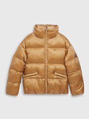 Striukė mergaitėms Tommy Hilfiger Boxy Shiny Puffer Khaki, ruda kaina ir informacija | Striukės, paltai mergaitėms | pigu.lt