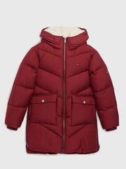 Куртка для девочки TOMMY HILFIGER Chevron Teddy Lined Puffer Red цена и информация | Куртки, пальто для девочек | pigu.lt