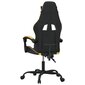 Pasukama žaidimų kėdė su pakoja, juoda ir auksinė, dirbtinė oda цена и информация | Biuro kėdės | pigu.lt