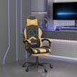 Pasukama žaidimų kėdė su pakoja, juoda ir auksinė, dirbtinė oda kaina ir informacija | Biuro kėdės | pigu.lt