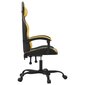 Pasukama žaidimų kėdė su pakoja, juoda ir auksinė, dirbtinė oda kaina ir informacija | Biuro kėdės | pigu.lt