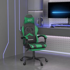 Pasukama žaidimų kėdė su pakoja, juoda ir žalia, dirbtinė oda kaina ir informacija | Biuro kėdės | pigu.lt