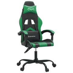 Pasukama žaidimų kėdė su pakoja, juoda ir žalia, dirbtinė oda цена и информация | Офисные кресла | pigu.lt