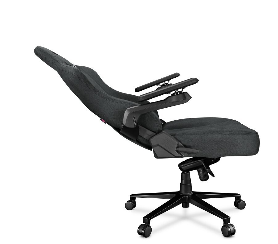 Kompiuterio kėdė Yumisu 2049, kompiuterinių žaidimų žaidėjams, medžiaginis apmušalas, pilkai juodas spalvos kaina ir informacija | Biuro kėdės | pigu.lt