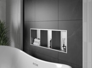 Mexen X-Wall-R įleidžiama sieninė lentyna 3l, 90x30 cm, Inox цена и информация | Аксессуары для ванной комнаты | pigu.lt