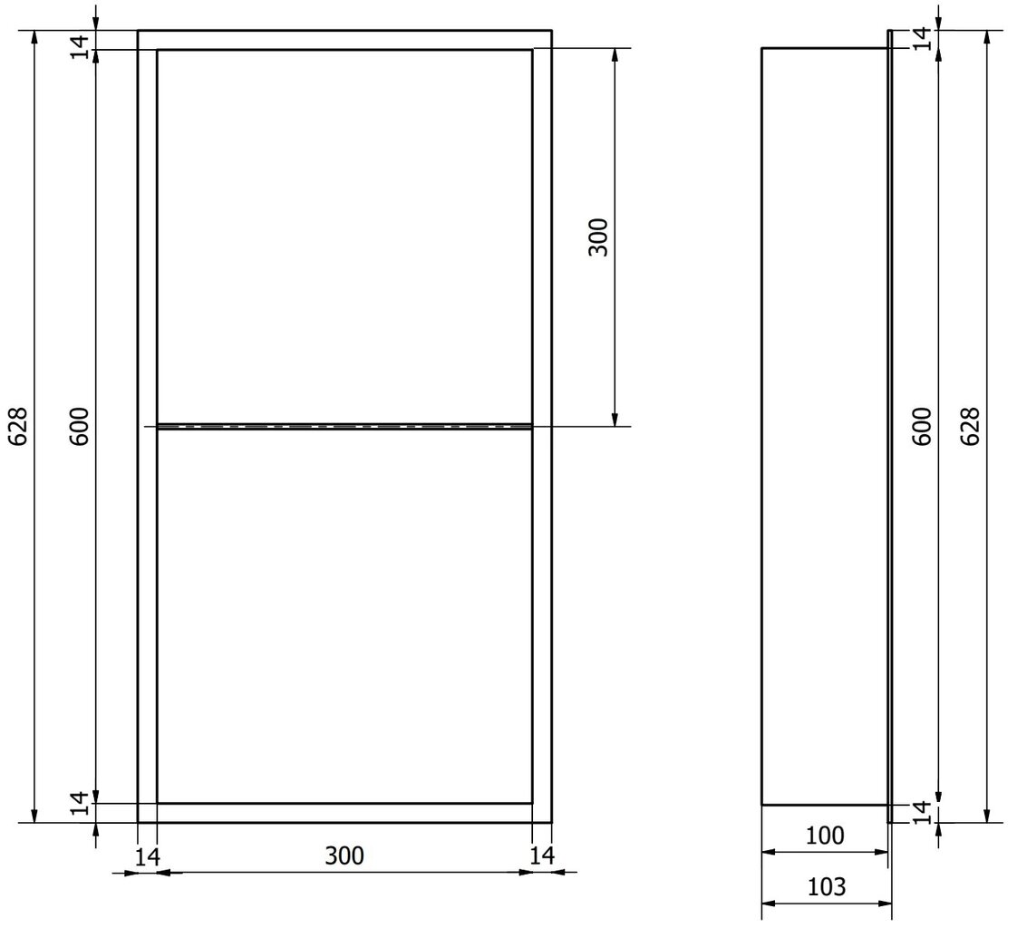 Mexen X-Wall-R įleidžiama sieninė lentyna 2l, 60x30 cm, White kaina ir informacija | Vonios kambario aksesuarai | pigu.lt