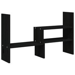Monitoriaus stovas vidaXL, Pušies medienos masyvas, (39–72)x17x43cm, juoda цена и информация | Кронштейны для монитора | pigu.lt