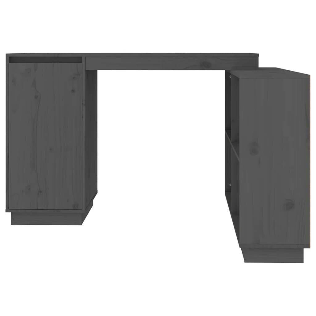 Rašomasis stalas vidaXL, Pušies medienos masyvas, 110x50x75cm, pilka цена и информация | Kompiuteriniai, rašomieji stalai | pigu.lt