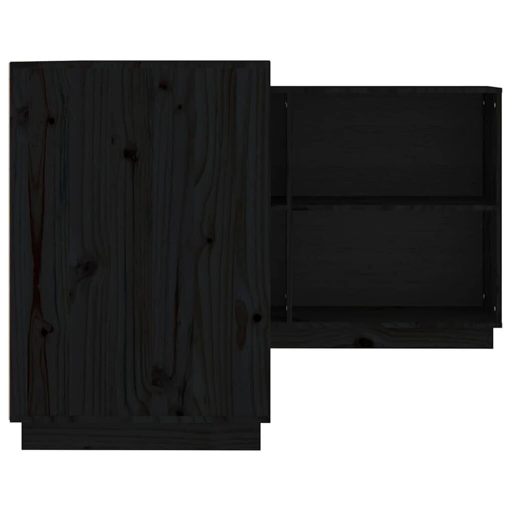Rašomasis stalas vidaXL, Pušies medienos masyvas, 110x50x75cm, juoda kaina ir informacija | Kompiuteriniai, rašomieji stalai | pigu.lt